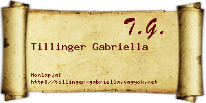 Tillinger Gabriella névjegykártya